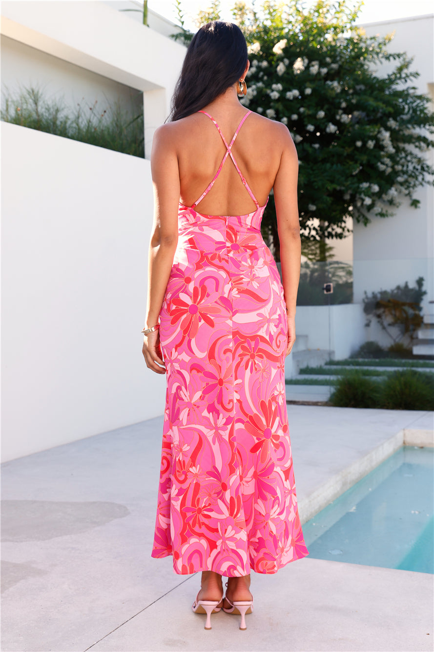 Shop Formal Dress - Excellent Style Maxi Dress Pink fifth image