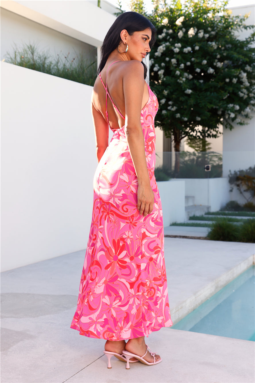 Shop Formal Dress - Excellent Style Maxi Dress Pink third image