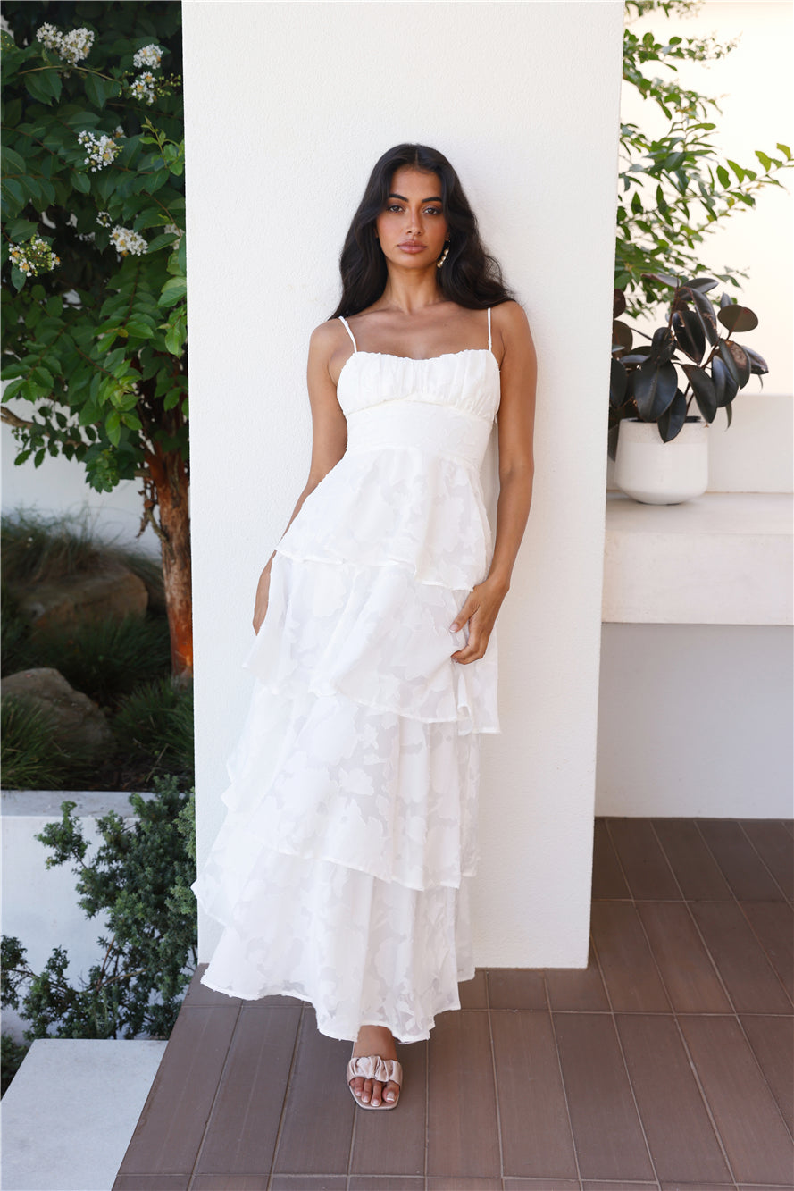 Shop Formal Dress - Thriving Now Maxi Dress White featured image