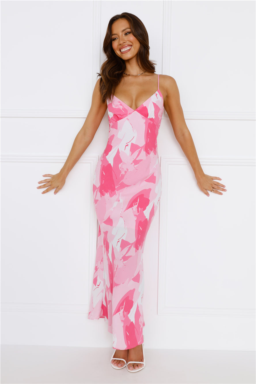 Shop Formal Dress - Soft Music Maxi Dress Pink featured image