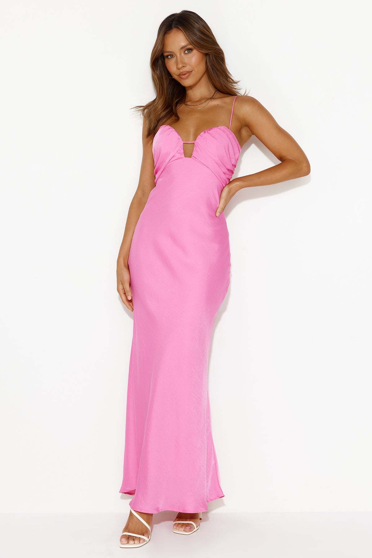 Shop Formal Dress - Room In The Castle Maxi Dress Pink featured image