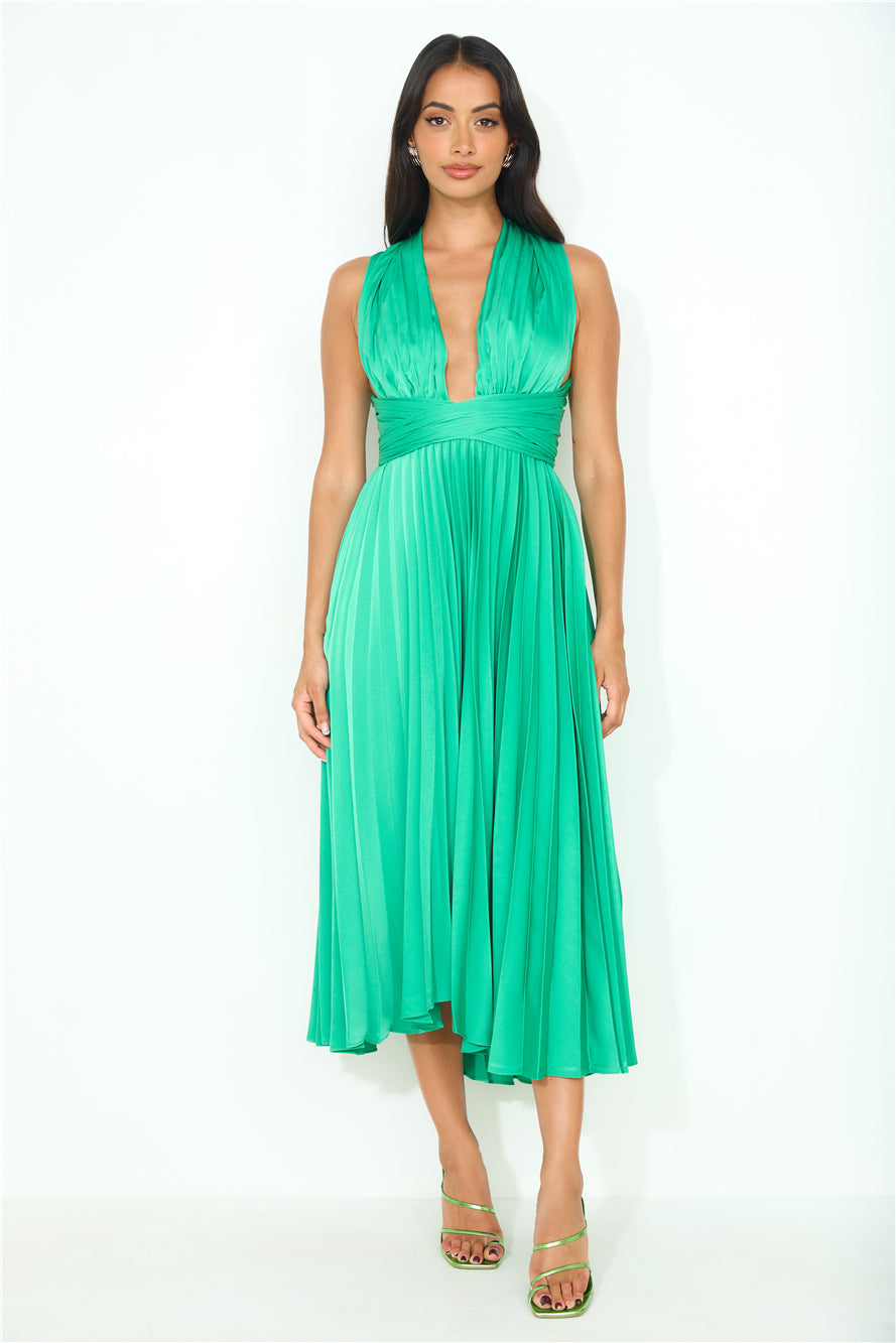 Shop Formal Dress - Fabulous 'Fit Midi Dress Green featured image
