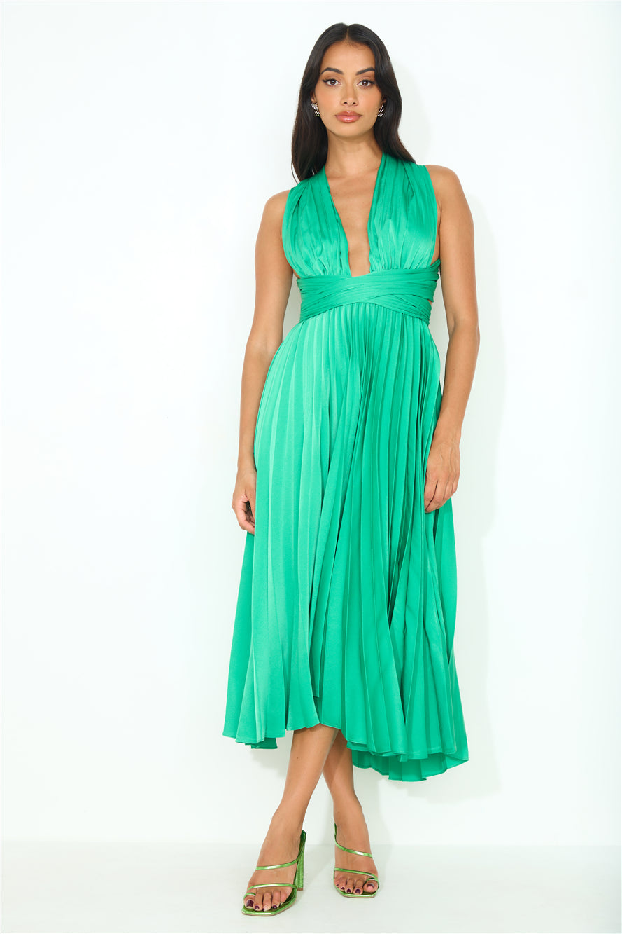 Shop Formal Dress - Fabulous 'Fit Midi Dress Green third image