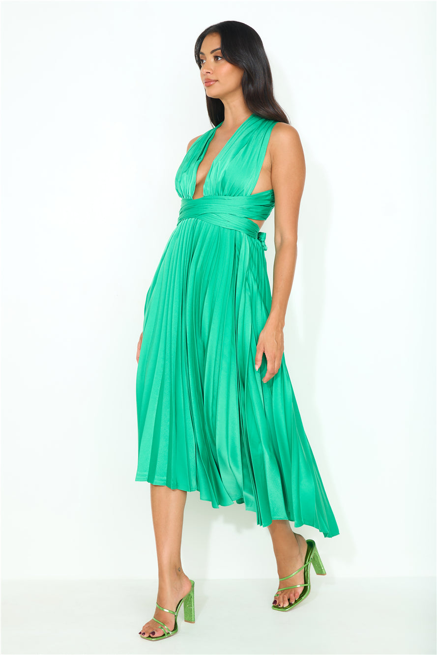 Shop Formal Dress - Fabulous 'Fit Midi Dress Green fourth image