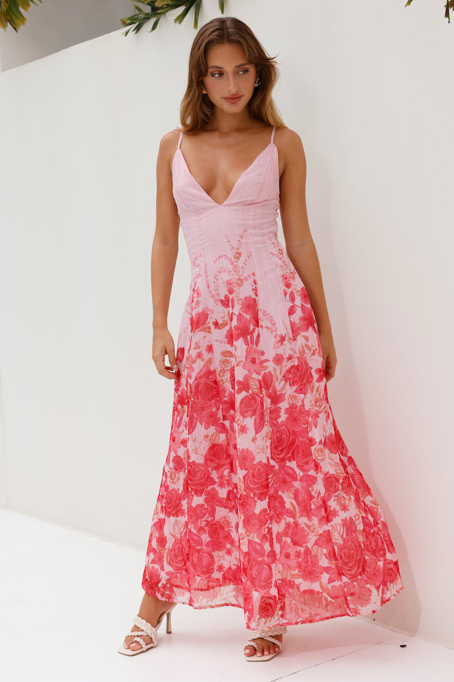 Shop Formal Dress - Raise The Roof Maxi Dress Pink third image