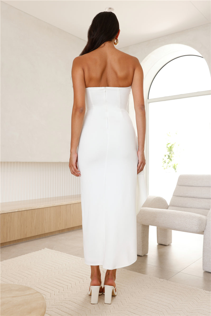 Shop Formal Dress - Yes Always Strapless Maxi Dress White fifth image