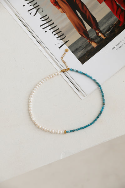 Freshwater Pearl Deep Sea Necklace Blue