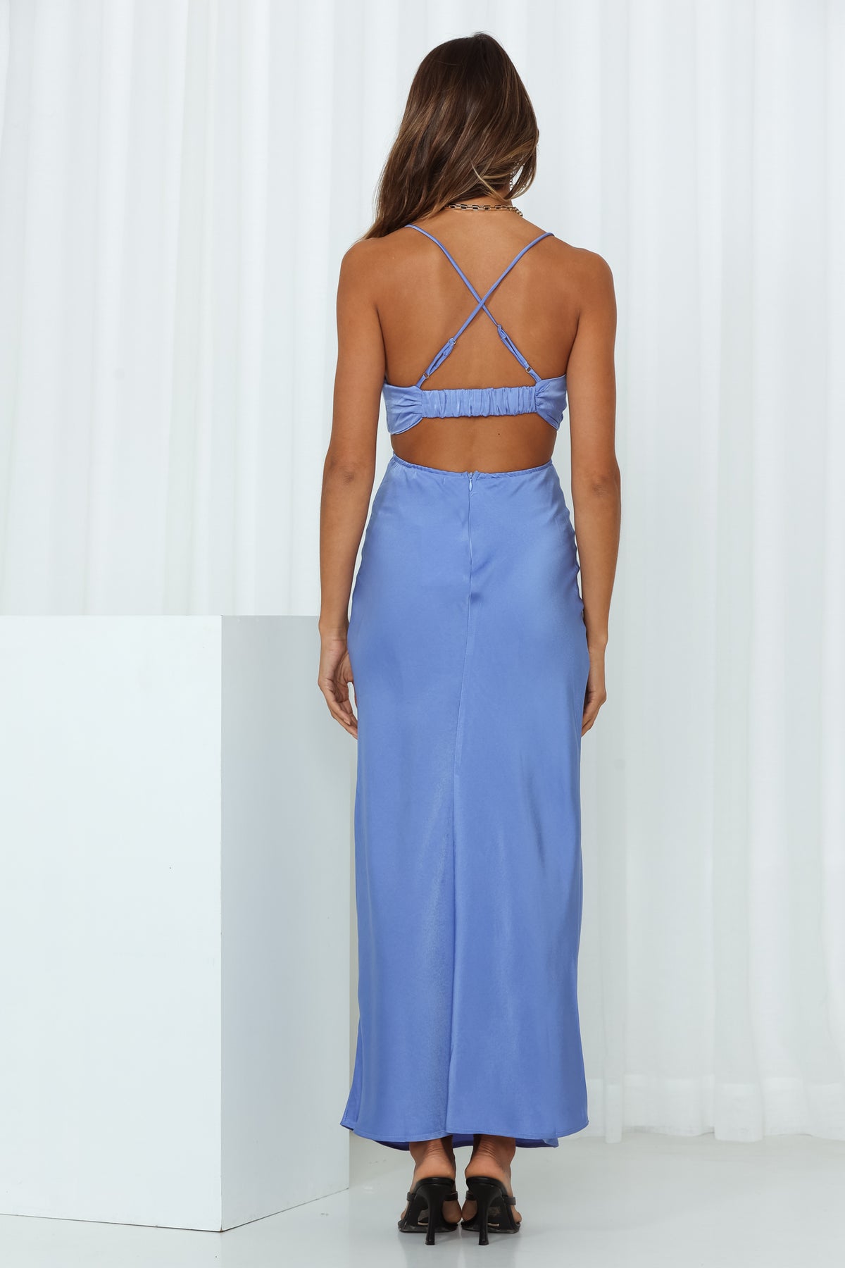 Shop Formal Dress - Angels In America Midi Dress Blue sixth image