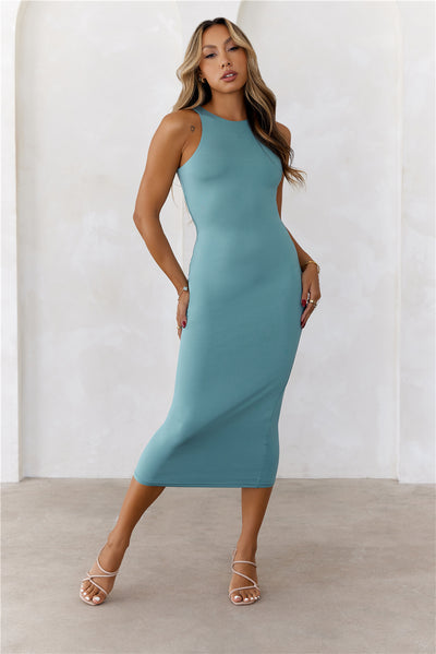 HELLO MOLLY BASE Repeat After Me Midi Dress Teal