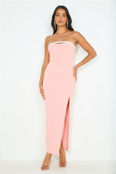 Means A Lot Strapless Maxi Dress Pink