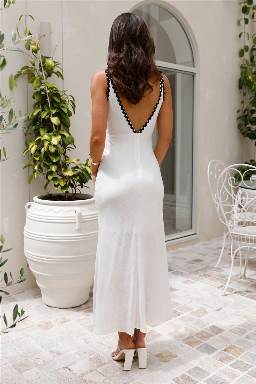 Shop Formal Dress - Stylist Choice Linen Blend Maxi Dress White sixth image