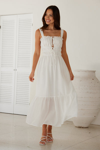 Bondi Beach Midi Dress White