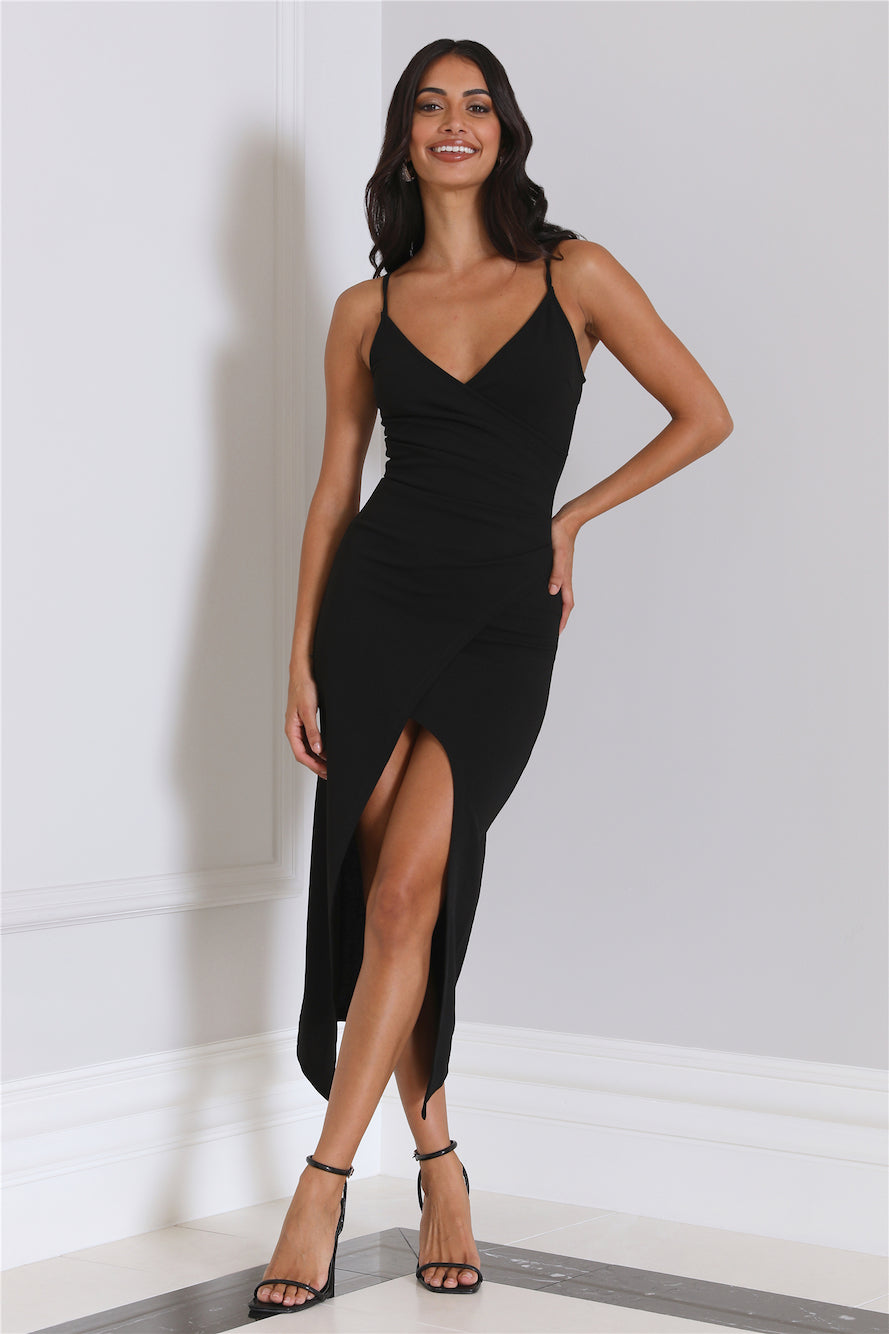 Shop Formal Dress - Szn Style Midi Dress Black sixth image