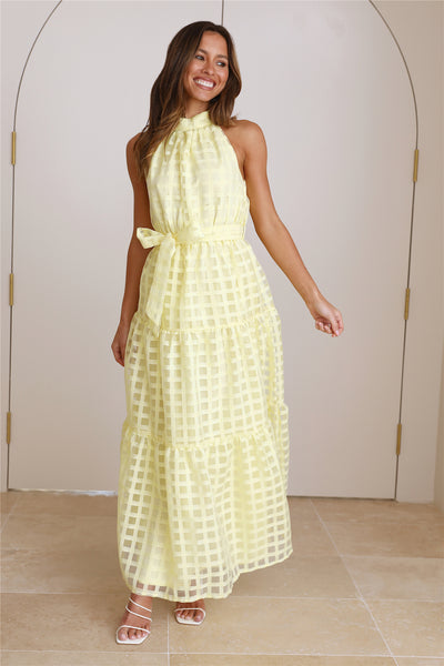 Summertime Picnic Maxi Dress Lemon
