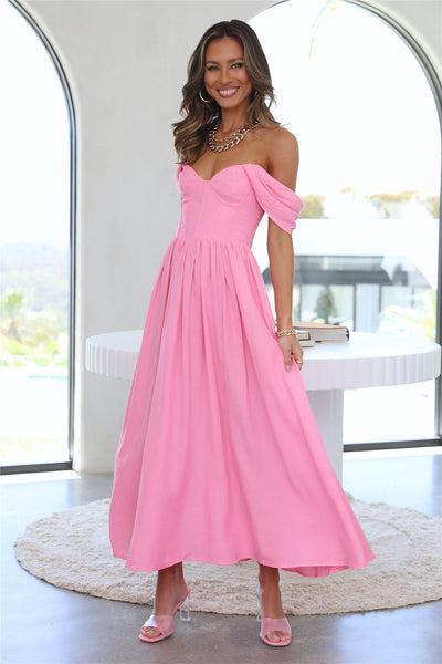By The Villa Midi Dress Pink