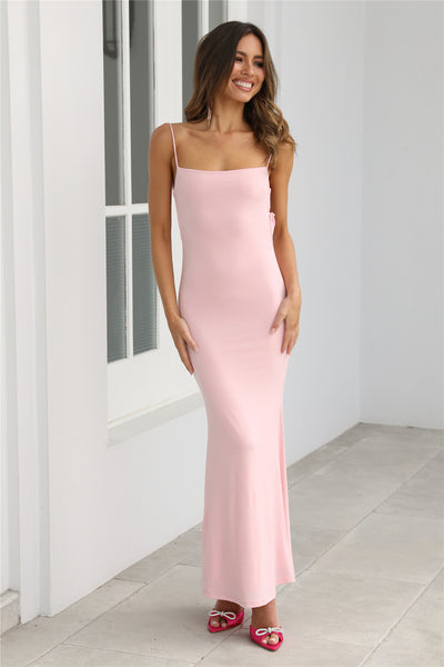 Slinky Party Girl Maxi Dress Pink