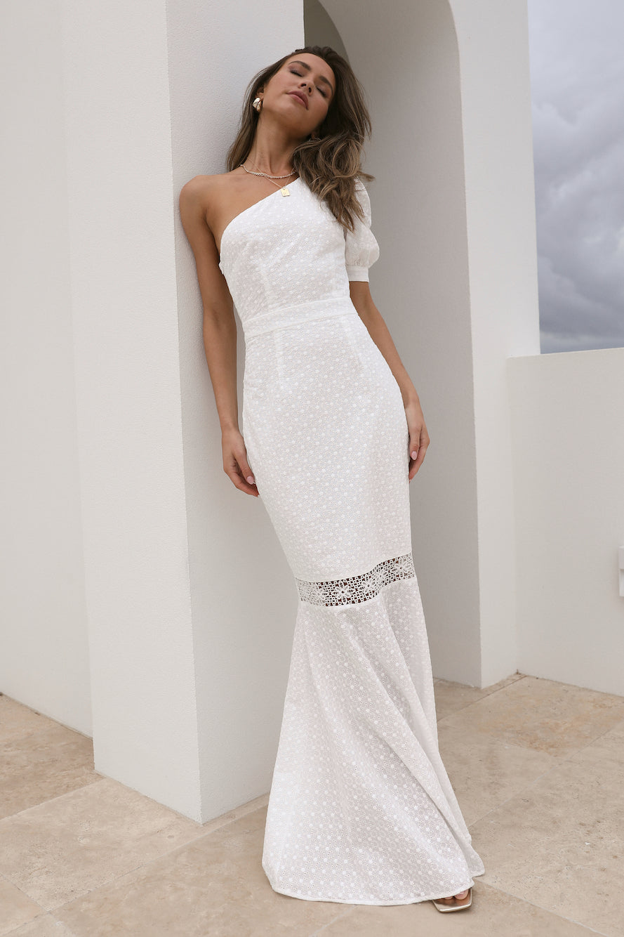 Shop Formal Dress - Crystal Heart Maxi Dress White sixth image