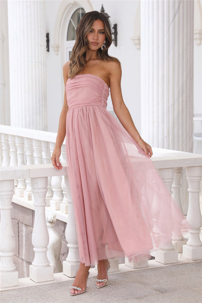 Walk In Tulle Maxi Dress Pink