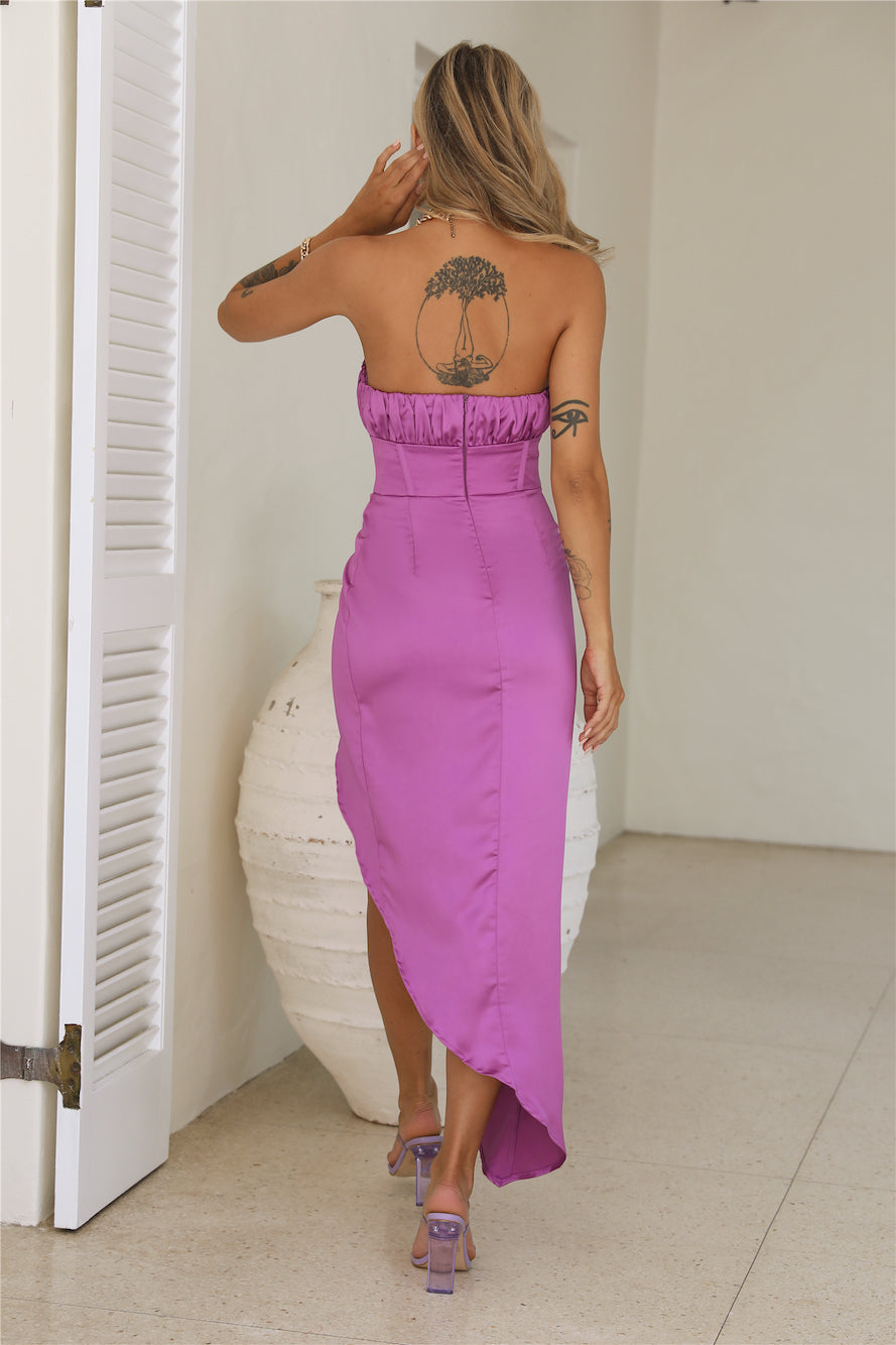 Shop Formal Dress - Impress Without Trying Midi Dress Purple fourth image