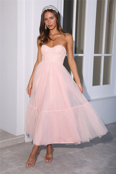 Royal Treasure Tulle Maxi Dress Pink