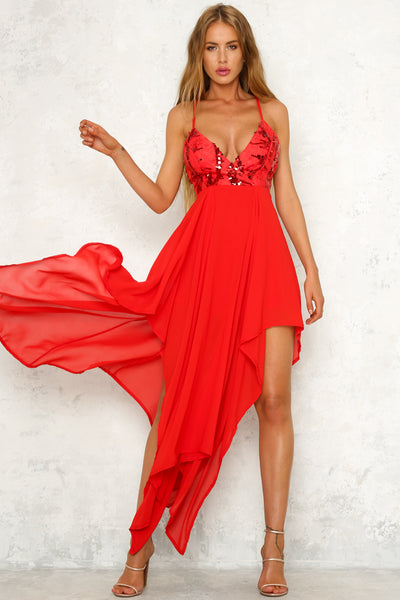 On The Line Maxi Dress Red