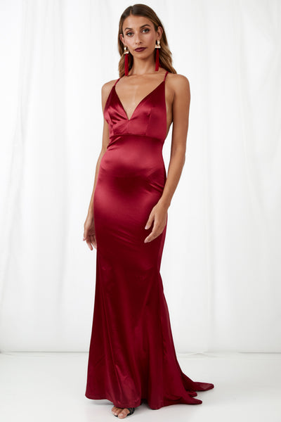 On Our Own Maxi Dress Maroon