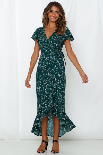 Always Wanting You Midi Dress Forest Green