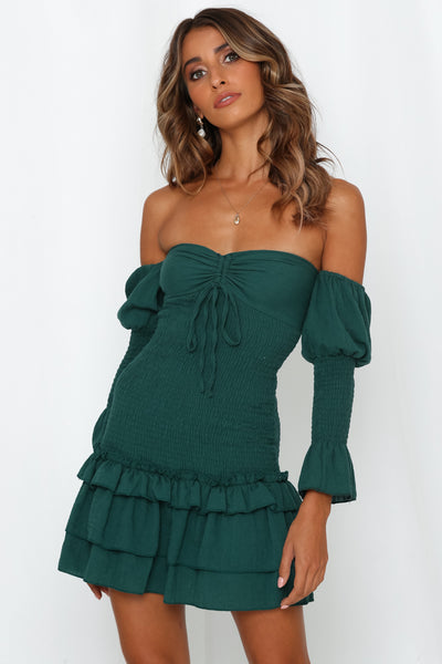 Skip A Rope Dress Forest Green