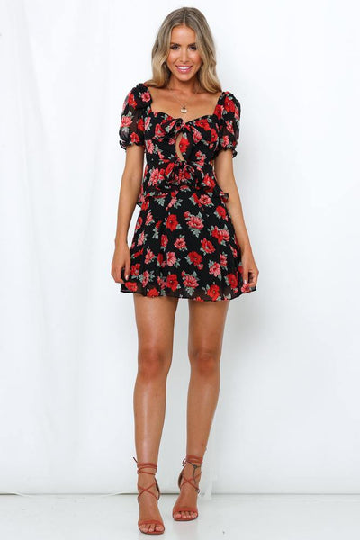LIONESS Red Rose Dress Red | Hello Molly