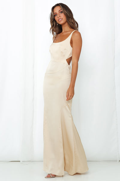 FINDERS KEEPERS Evangeline Maxi Dress Champagne