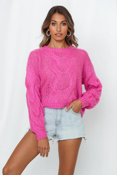 Game Set Match Knit Jumper Hot Pink | Hello Molly