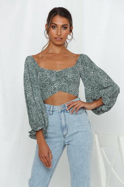 Cancel The Show Crop Top Forest Green | Hello Molly