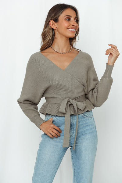 After Dawn Knit Crop Olive