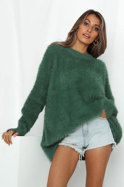Troubled Mind Knit Jumper Forest Green | Hello Molly