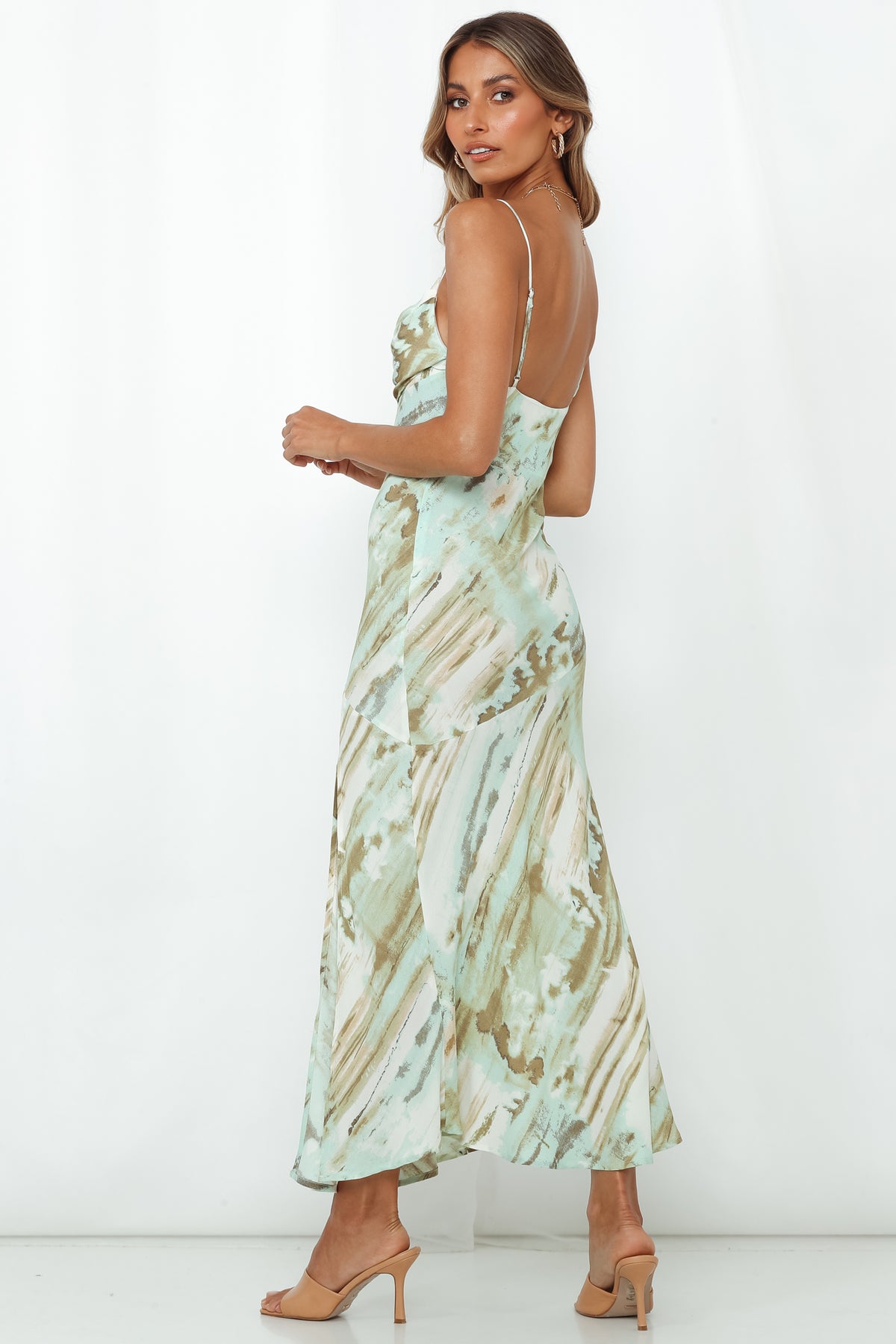 Shop Formal Dress - Full Time Glam Girl Midi Dress Mint sixth image