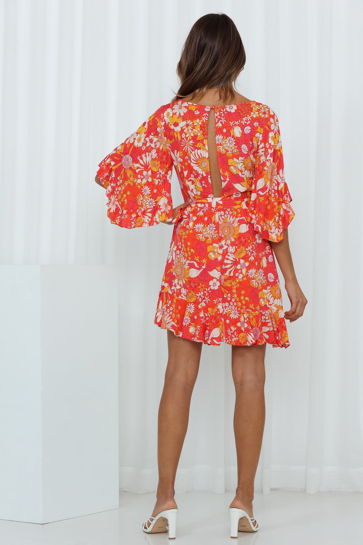 Shop Formal Dress - Waffles At Brunch Dress Orange fourth image