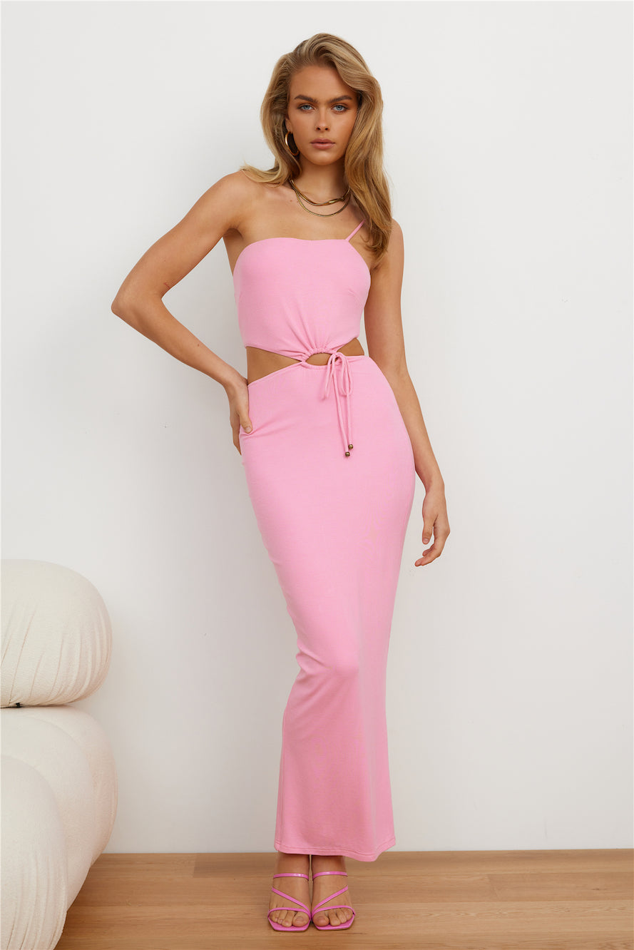 Shop Formal Dress - Shopping Date Maxi Dress Pink fifth image