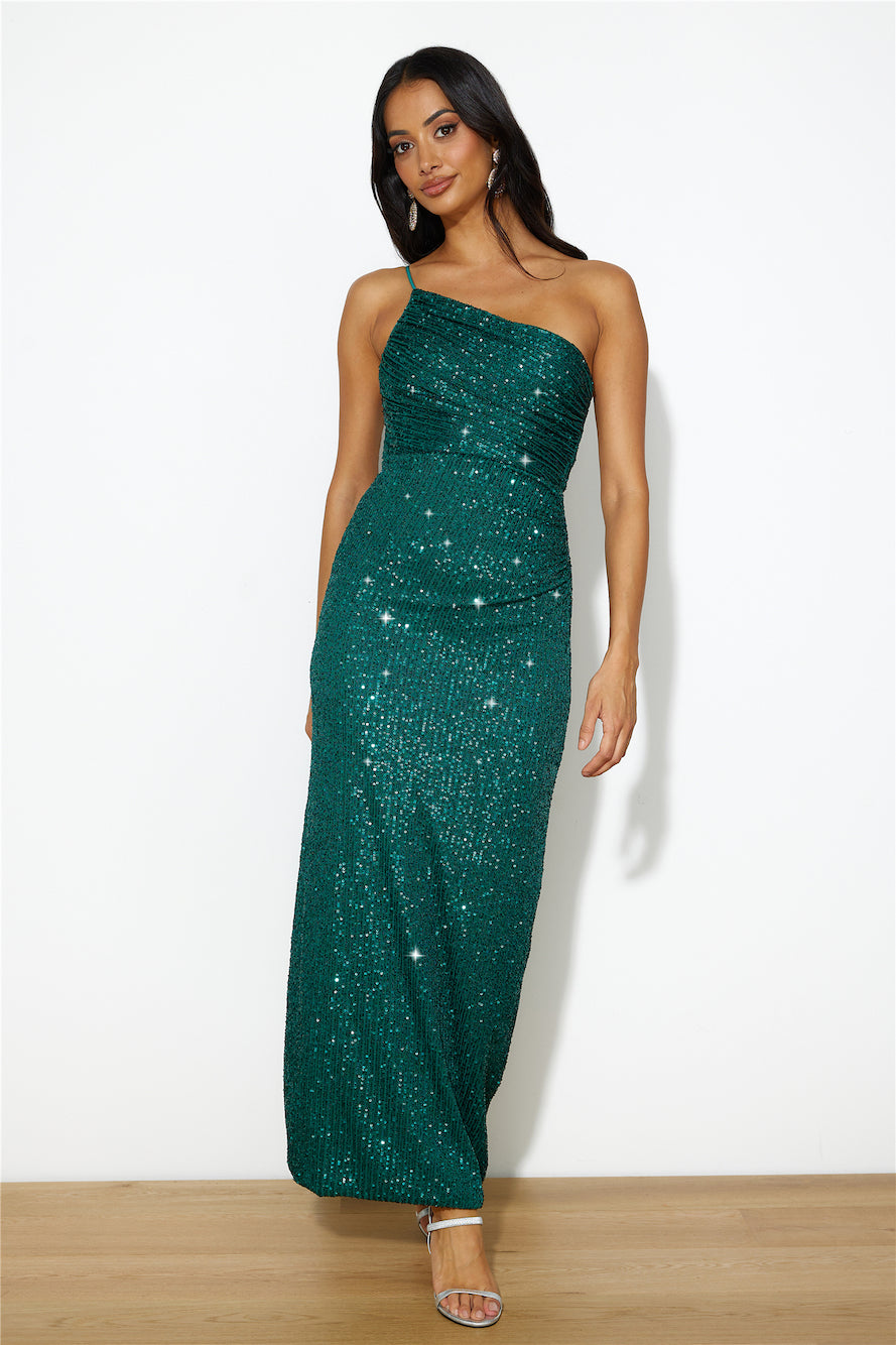 Shop Formal Dress - Super Stars Maxi Dress Emerald Green sixth image