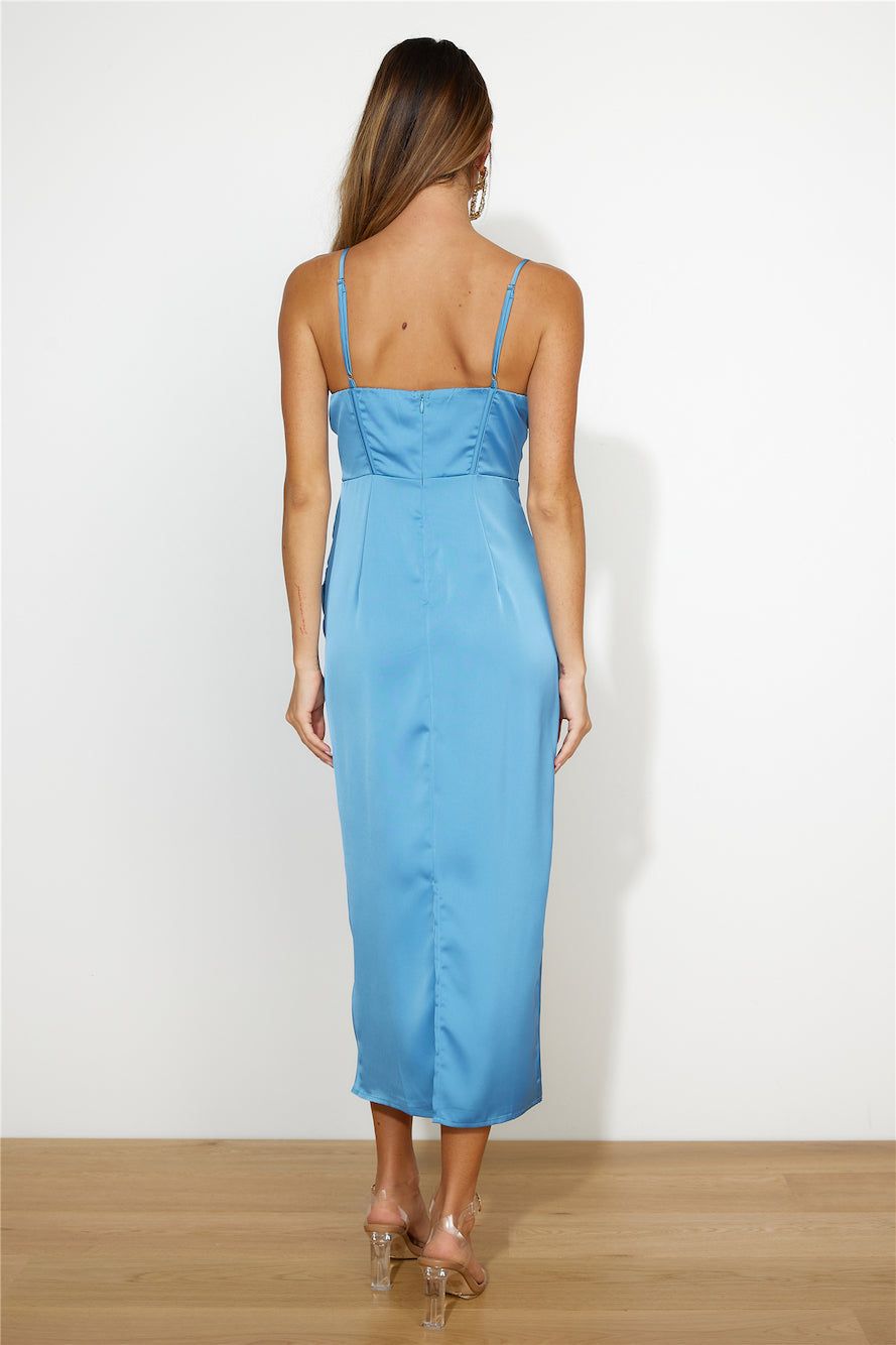 Shop Formal Dress - Ruled Over You Midi Dress Blue sixth image