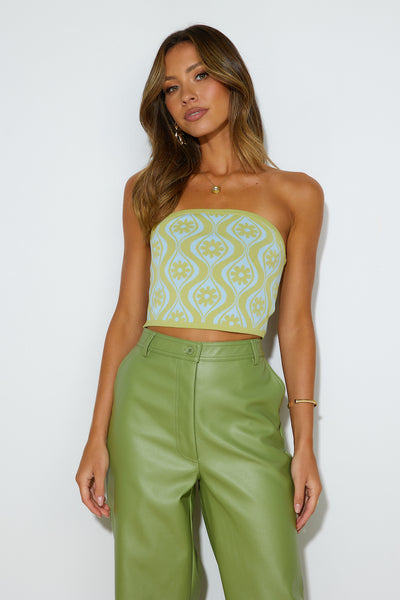 FINDERS KEEPERS Quinn Knit Top Lime