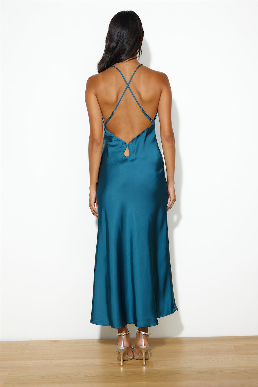 Shop Formal Dress - She's Sleek Maxi Dress Dark Blue fourth image