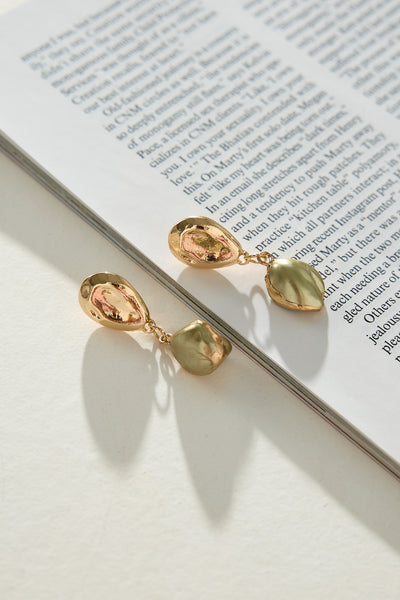18k Gold Plated Iridescent Glow Earrings Gold