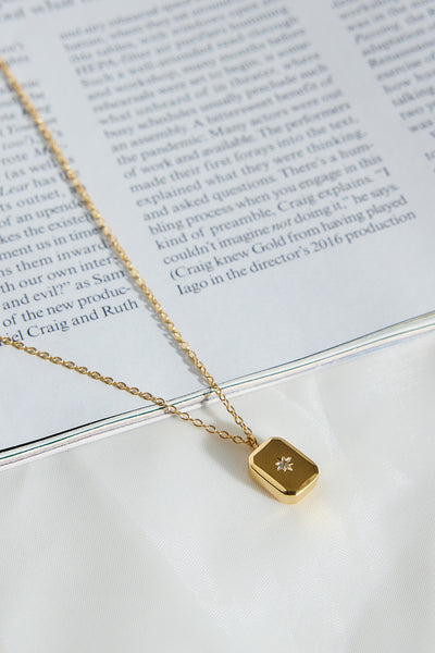 18K Gold Plated Cards Drawn Necklace