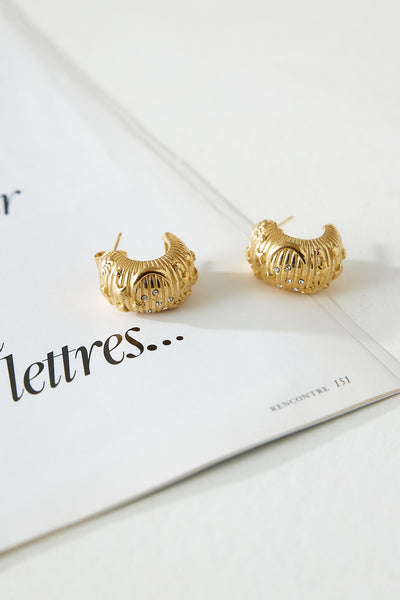 18k Gold Plated Designer Earrings Gold