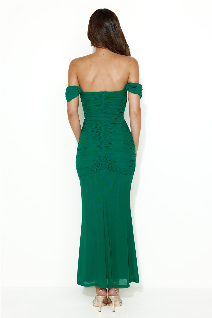 Shop Formal Dress - Your Brilliance Mesh Maxi Dress Green fourth image