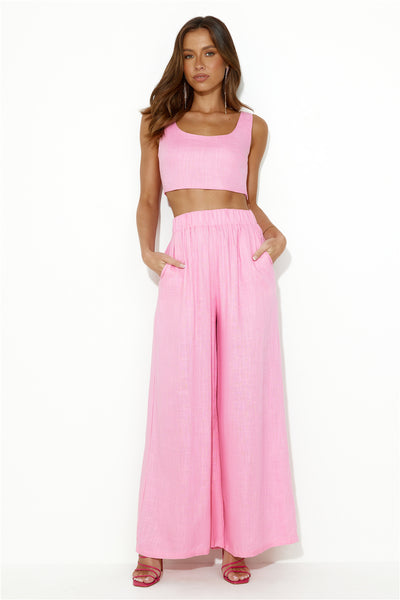 From The Sea Linen Pants Pink