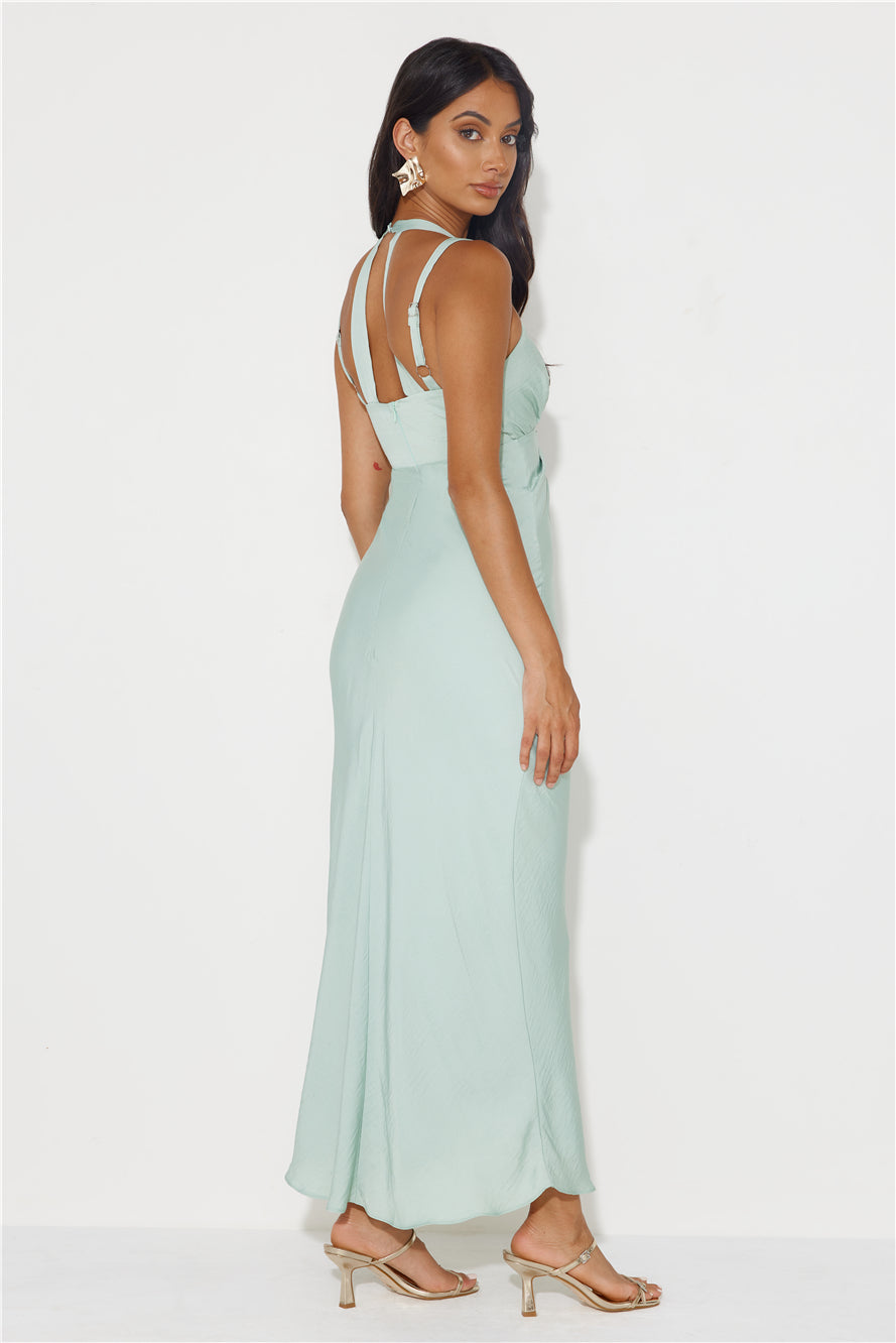 Shop Formal Dress - Level Up Maxi Dress Sage sixth image