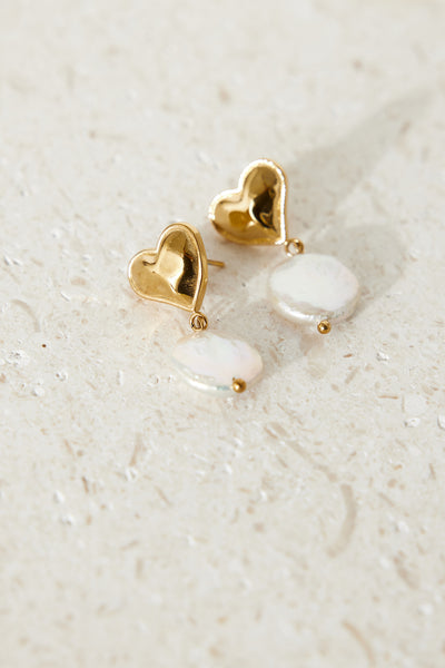 18k Gold Plated Love Me More Earrings Gold