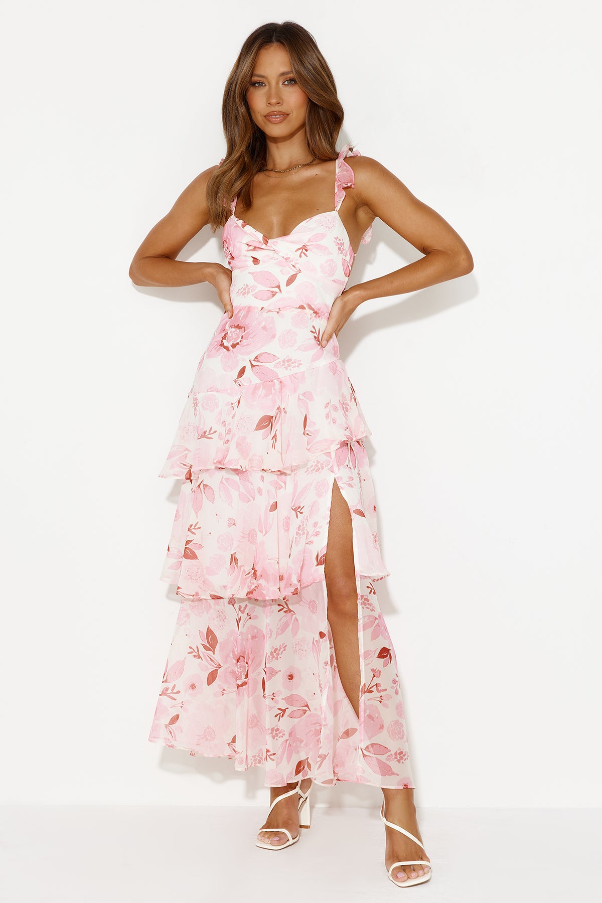 Shop Formal Dress - Refreshing Oasis Maxi Dress Pink featured image