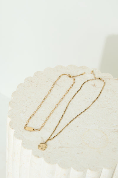 18k Gold Plated Double The Statement Necklaces Gold